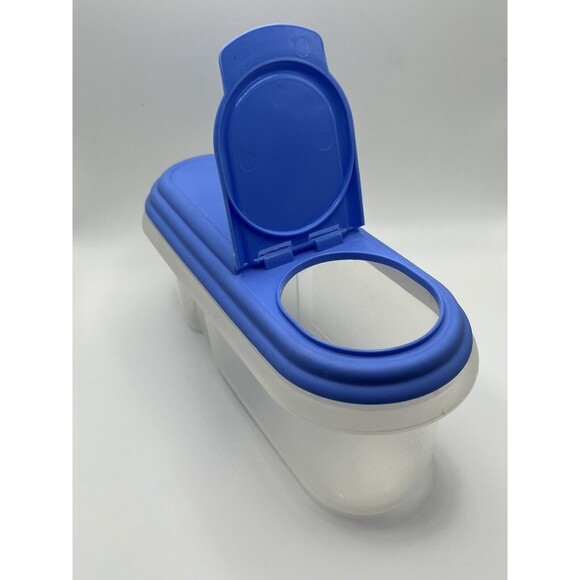 Vintage Anchor Hocking 1.5 QT Plastic Storage Container W/ Blue Lid Used - Picture 3 of 5